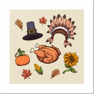 Thanksgiving Elements Posters and Art